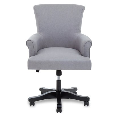 Washington Natural Fabric Home Office Chair with Wooden Base