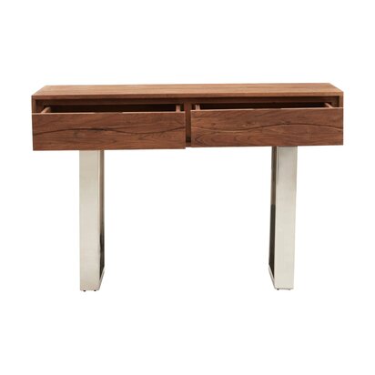 Surax Acacia Wood with Black Legs Side Table