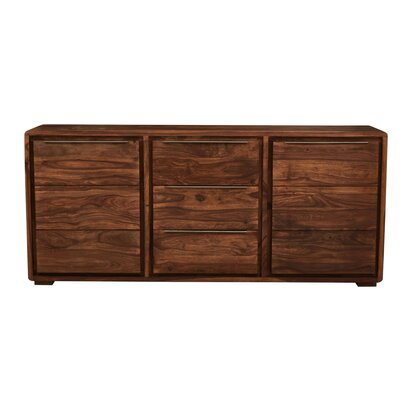 Sarter Two Drawer Black Mango Wood Console Table