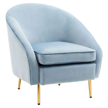 Yasmeen Silver Grey Velvet Armchair