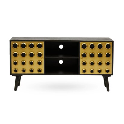 Templar Set of 2 Gold Finish Side Tables and Stools
