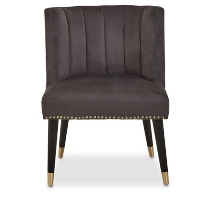 Haley Mink Velvet Round Tufted Footstool