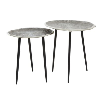 Cardoba Two Tier Black Shagreen Effect Tray Table Trolley