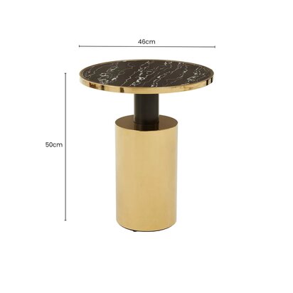 Varana Round Black Marble Top Table