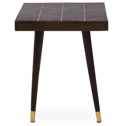 Inca Brown Leather Bench with Cedarwood Base