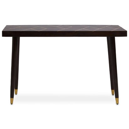 Inca Brown Leather Bench with Cedar Wood Angular Base