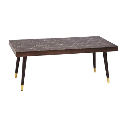 Inca Brown Leather Bench with Cedar Wood Angular Base