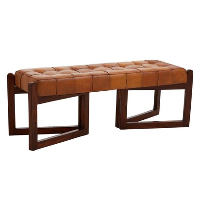 Hoxton Brown Leather Rectangle Chesterfield Ottoman