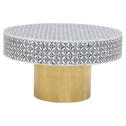 Amira White Marble Top Gold Base Side Table.