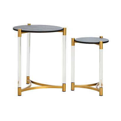 Pali Gold Finish Round Side Table