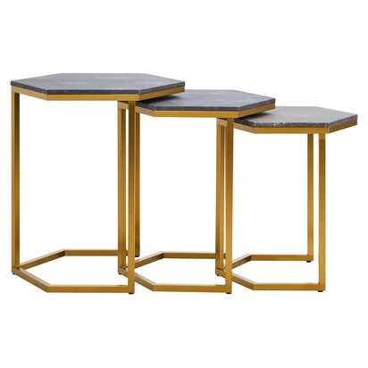 Pali Two Tier Glass And Iron Side Table