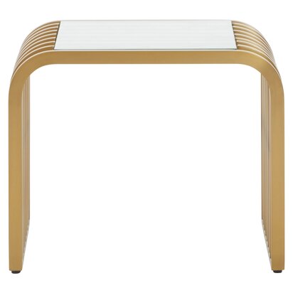 Aris Black Acacia Wood with Gold Inlay Console Table