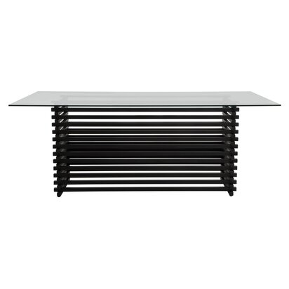 Aris Black Acacia Wood with Gold Inlay Coffee Table