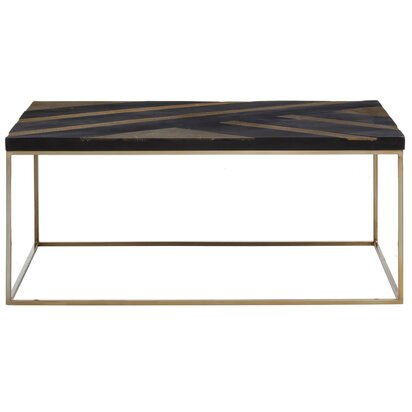 Kia Black Marble and Gold Side Table