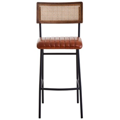 Cebu Natural Cane and Black Elm Wood Side Table