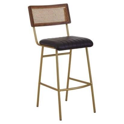 Cebu Natural Cane and Black Elm Wood Side Table