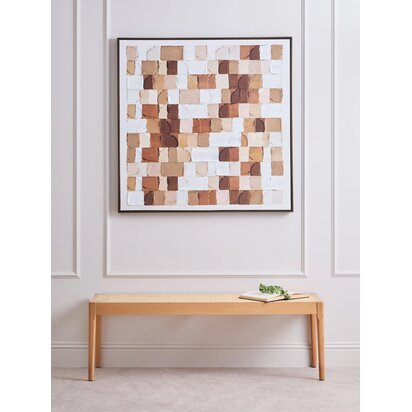 Vinsi Brown Leather Effect Chair with Elm Wood Frame