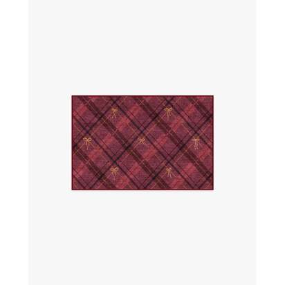 Bow Tartan Red Rug - 60 x 90 cm - All-In-One Rug