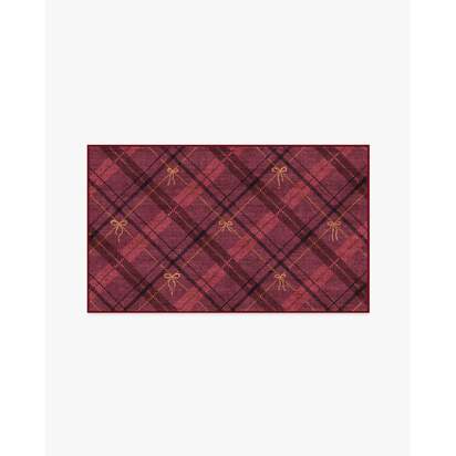 Bow Tartan Red Rug - 90 x 150 cm - All-In-One Rug