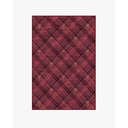 Bow Tartan Red Flatwoven Rug - 120 x 185 cm - Rug + Pad System