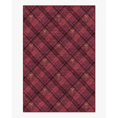 Bow Tartan Red Flatwoven Rug - 185 x 275 cm - Rug + Pad System