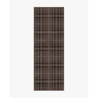 Heirloom Tartan Brown Flatwoven Rug - 75 x 215 cm - Rug + Pad System