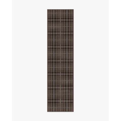 Heirloom Tartan Brown Flatwoven Rug - 75 x 305 cm - Rug + Pad System