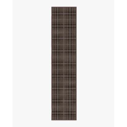 Heirloom Tartan Brown Flatwoven Rug - 75 x 365 cm - Rug + Pad System
