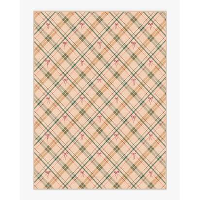 Bow Tartan Natural Flatwoven Rug - 275 x 365 cm - Rug + Cushioned Pad System