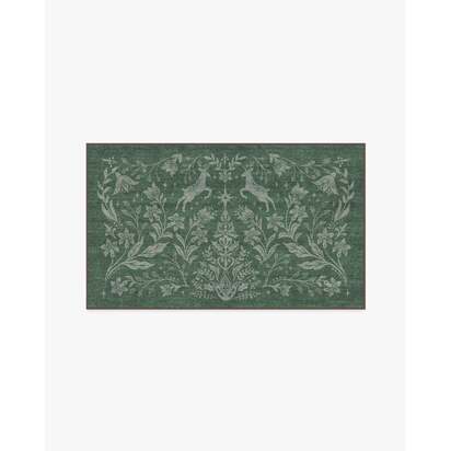 Christmas Wonderland Green Flatwoven Rug - 90 x 150 cm - Rug + Pad System