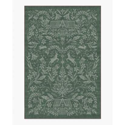 Christmas Wonderland Green Flatwoven Rug - 200 x 290 cm - Rug + Pad System