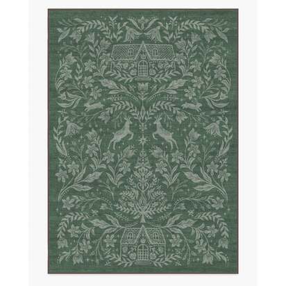 Christmas Wonderland Green Flatwoven Rug - 305 x 425 cm - Rug + Pad System