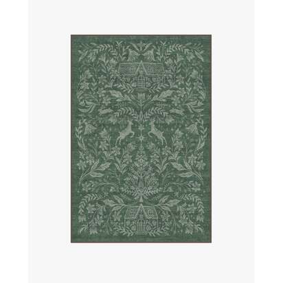 Christmas Wonderland Green Flatwoven Rug - 120 x 185 cm - Rug + Cushioned Pad System