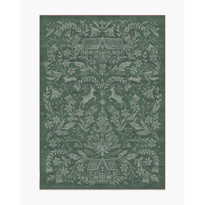 Christmas Wonderland Green Flatwoven Rug - 150 x 215 cm - Rug + Cushioned Pad System