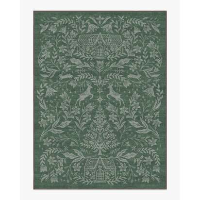 Christmas Wonderland Green Flatwoven Rug - 275 x 365 cm - Rug + Cushioned Pad System
