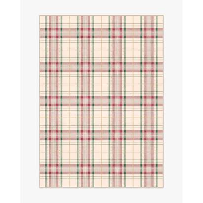 Heirloom Tartan Cream Flatwoven Rug - 150 x 215 cm - Rug + Cushioned Pad System