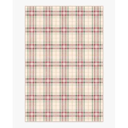 Heirloom Tartan Cream Flatwoven Rug - 185 x 275 cm - Rug + Cushioned Pad System
