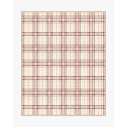 Heirloom Tartan Cream Flatwoven Rug - 245 x 305 cm - Rug + Cushioned Pad System