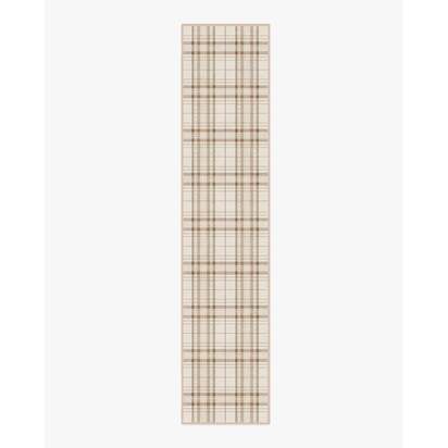 Heirloom Tartan Natural Flatwoven Rug - 75 x 365 cm - Rug + Pad System