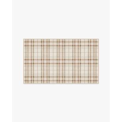 Heirloom Tartan Natural Flatwoven Rug - 90 x 150 cm - Rug + Pad System