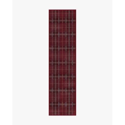 Heirloom Tartan Red Flatwoven Rug - 75 x 305 cm - Rug + Cushioned Pad System