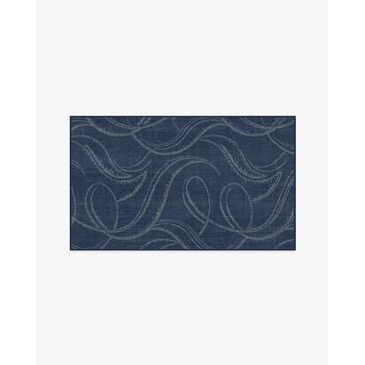 Luster Navy Flatwoven Rug - 90 x 150 cm - Rug + Pad System