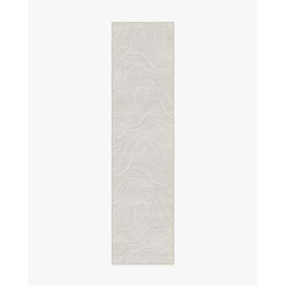 Luster Soft Grey Flatwoven Rug - 75 x 305 cm - Rug + Cushioned Pad System