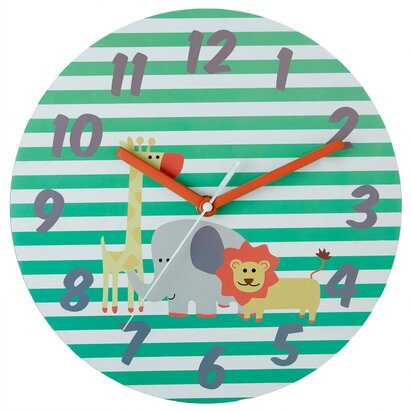 Kids 25cm Dia Safari Wall Clock