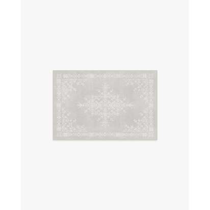 Snowstitch Soft Grey Flatwoven Rug - 60 x 90 cm - Rug + Cushioned Pad System