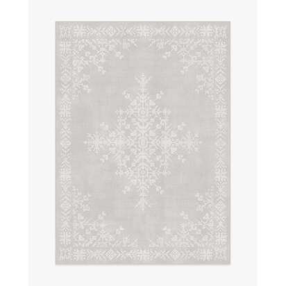 Snowstitch Soft Grey Flatwoven Rug - 150 x 215 cm - Rug + Cushioned Pad System