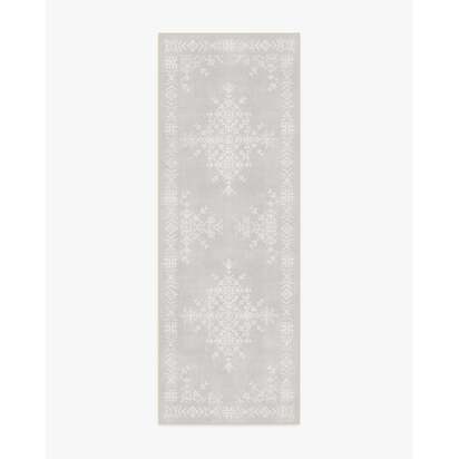 Snowstitch Soft Grey Flatwoven Rug - 200 x 290 cm - Rug + Cushioned Pad System