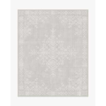 Snowstitch Soft Grey Flatwoven Rug - 245 x 305 cm - Rug + Cushioned Pad System