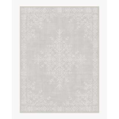 Snowstitch Soft Grey Flatwoven Rug - 275 x 365 cm - Rug + Cushioned Pad System