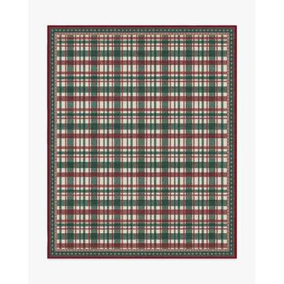 Stitchwork Check Green & Red Rug - 245 x 305 cm - All-In-One Rug